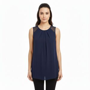 Soft Surroundings Black Sleeveless Chiffon Blouse MED